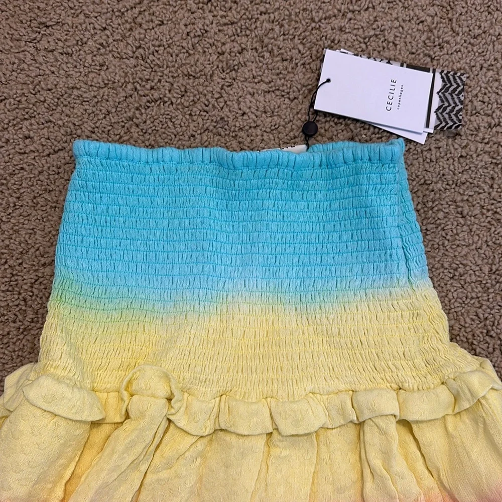 Cecilie Copenhagen Nola Rainbow Tie Dye Skirt - Size XS
